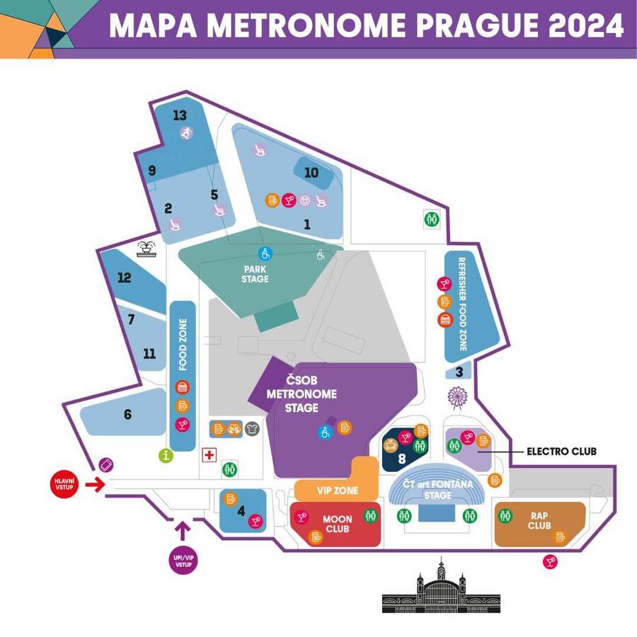 Metronome Prague 2024: orientační plánek