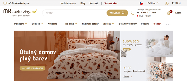 MKLuzkoviny: home page e-shopu